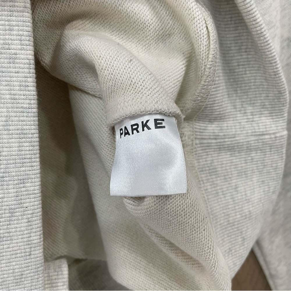 Parke Women's Beige Sweatshirt with Burgundy Lettering - Picture 3 of 8